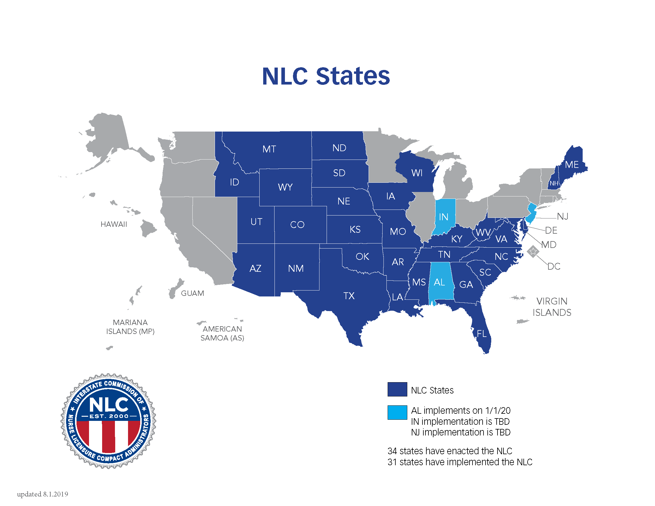 Kentucky Jurisprudence Exam Physical Therapy NLC_Map_Updated_aug_2019